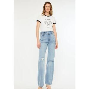 Kancan Wanda Ultra High Rise 90's Crossover Waist Straight Leg Jeans Sz 0/23 NWT